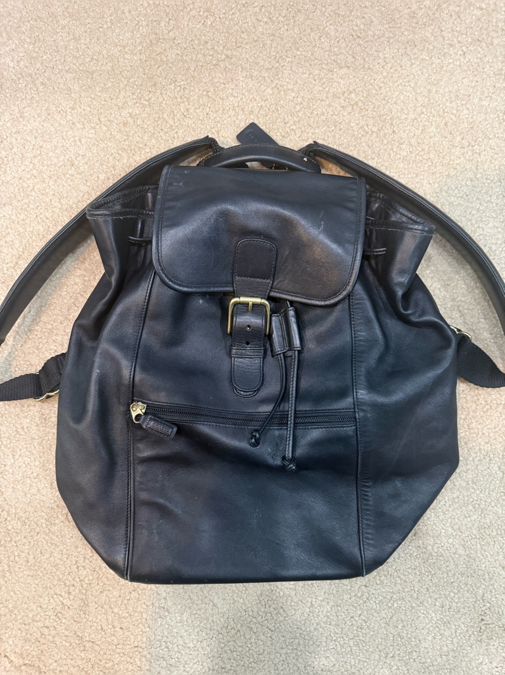 Vintage Coach Backpack Bag Drawstring Leather Daypack
(Good/very good)